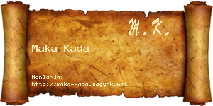 Maka Kada névjegykártya